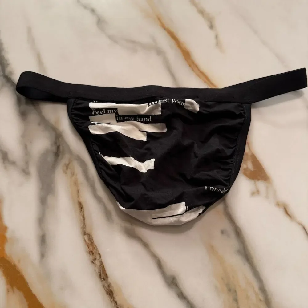 NEW Charlie By MZ Mens Minimal Slingshot Micro Modal Thong Color Black & White L